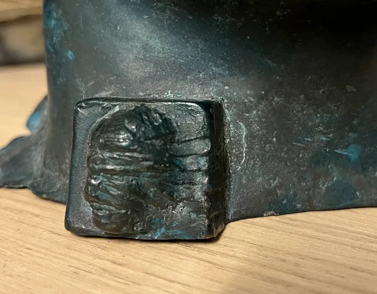 Centurione I (1987) — Igor Mitoraj, foundry seal on base, authentication detail