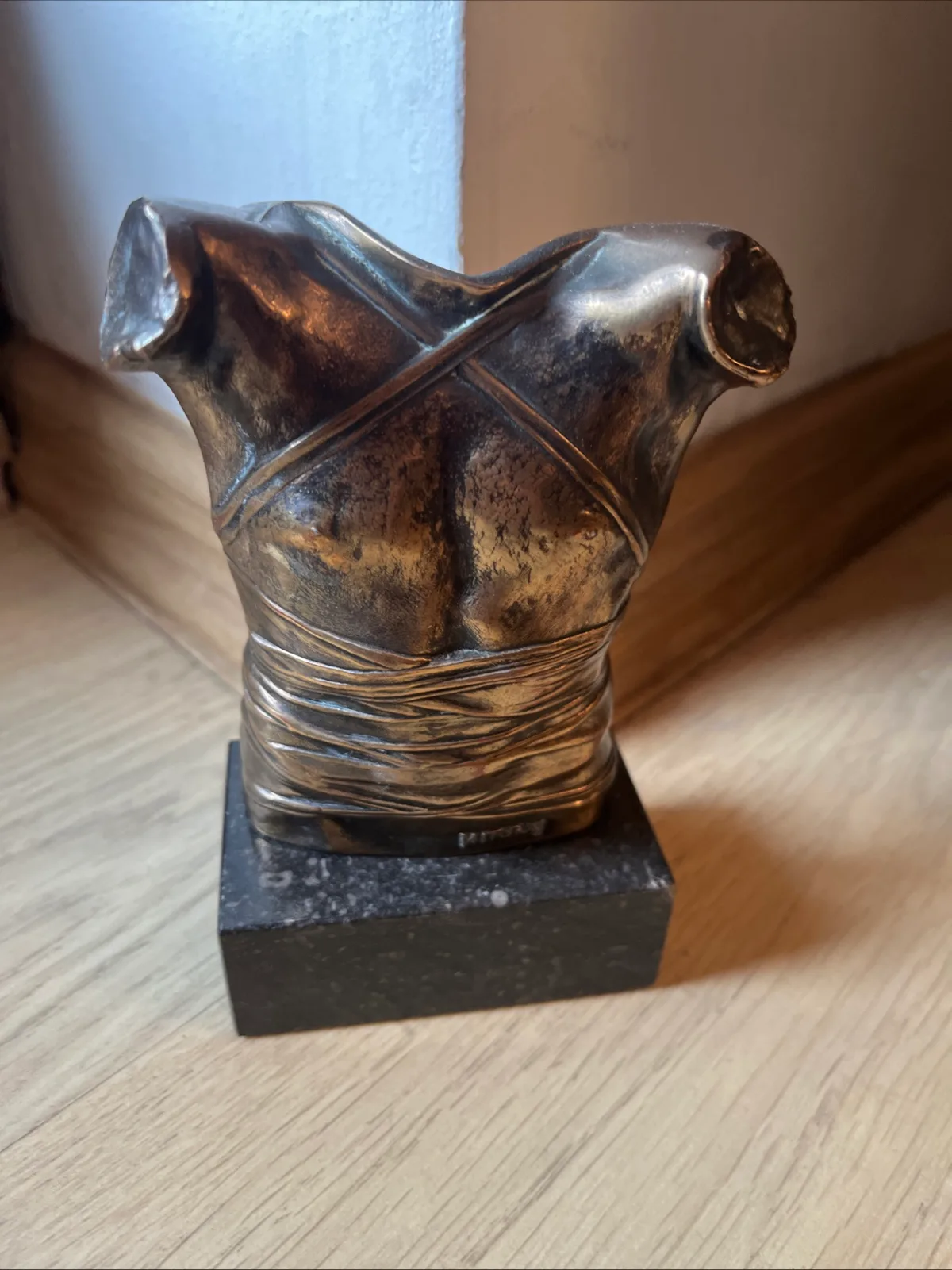 Cuirasse II — Igor Mitoraj, dark bronze on granite base