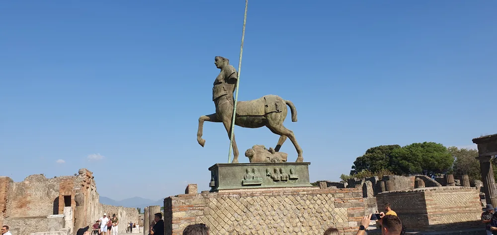 Centauro by Igor Mitoraj at the Pompeii archaeological site