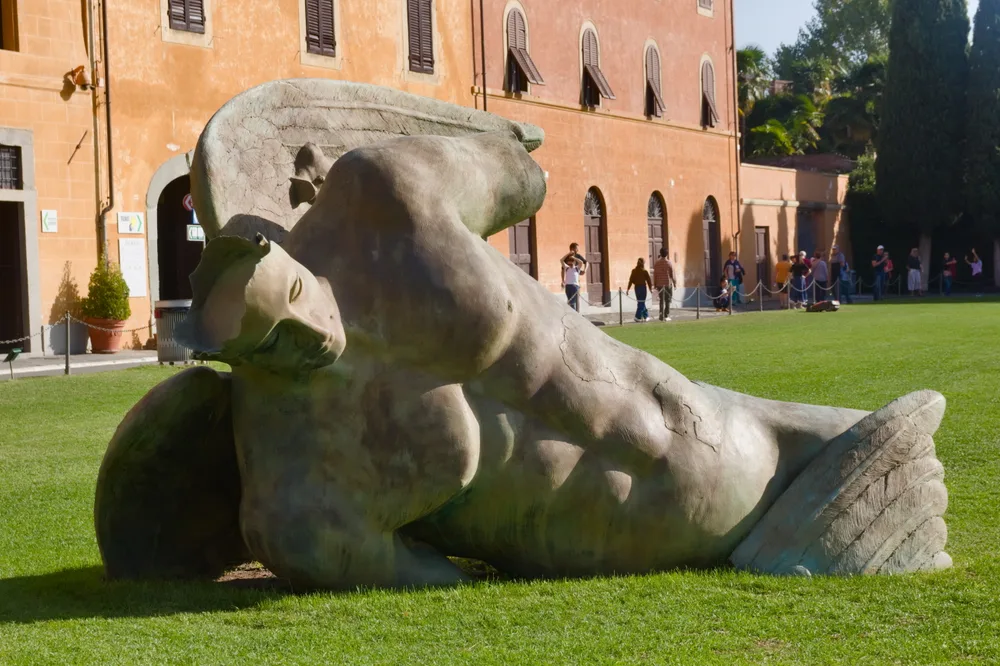Angelo Caduto (Fallen Angel) by Igor Mitoraj at Piazza dei Miracoli, Pisa